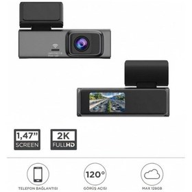 Resim S7/7147 Siyah 1080p Wifi Araç İçi 1.47 İnç Ön Araç Kamerası 