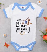 Resim Bitmeyen Kartuş Bk Kids Avukat Olucam Tasarımlı Mavi Bebek Body Zıbın-1 