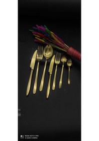 Resim Sdney 36 Parça Titanyum Gold Çatal Kaşık Bıçak Seti Gold 