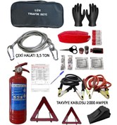 Resim Halidi 5 PARÇA TRAFİK SETİ+ÇEKİ HALATI+TAKVİYE KABLOSU+KAZA TUTANAĞI+ELDİVEN 