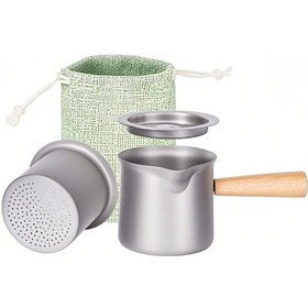 Resim Ranyeek Tomshoo Titanyum Çay Fincanı - Hafif, Paslanmaz Ve Isıya Dayanıklı Filtre + Kapak Gümüş 