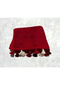 Resim Püsküllü Yumuşak Pamuk Havlu Yüksek Emicili El Havlusu 50x90 Cm Kırmızı 