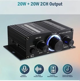 Resim Lumaworld Ak 170 Mini Araç Ses Güçlendirici 12v 20w Hoparlör Mp3 Ev Araba Motor Ses Sistemi 