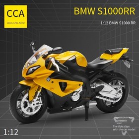 Resim CCA Simülasyon 1:12 Alaşım BMW S1000 RR Motosiklet Modeli Çocuk Oyuncak Araba Süs Geri Çekme Araba Modeli Erkek Oyuncak Doğum Günü Hediyesi için Kışlık 