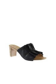 Resim Bueno Shoes Siyah Deri Kadın Topuklu Terlik 01wn4001 