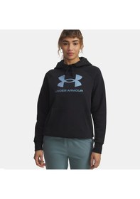 Resim Under Armour Rival Fleece Shimmer Kadın Siyah Kapüşonlu Sweatshirt Siyah 