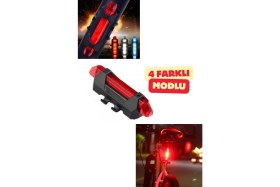 Resim Vekorr 4 Modlu Bisiklet Scooter Şarjlı Stop Lambası Kablosuz USB Şarj Arka Işık 