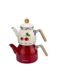 Resim Bambum Unique - Bambu Kulplu Emaye Çaydanlık Takımı Cherry 