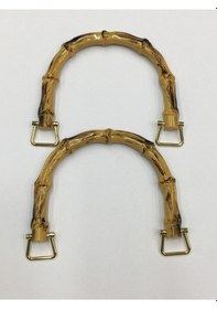 Resim Karantuhafiye Bambu Görünümlü Plastik Çanta Sapı Renkli Çok Renkli 