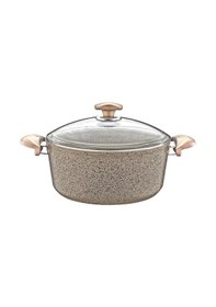Resim 3110 - 2 Parça - Biogranit - 34x13,5 Cm 11,0 Litre - Derin Tencere, Sütlü Kahve Gövde Ve Detay Sütlü Kahve 
