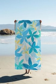 Resim Dijital Baskı Plaj Deniz Havlusu Çiçek Desenli Peştamal HVL0181 