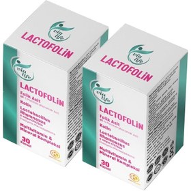 Resim Lactofolin Folik Asit, Kolin, Probiyotik, Multivitamin 30 Kapsül - 2'li 