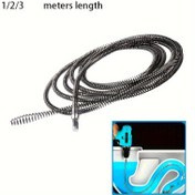 Resim 1 adet Elektrikli Tıkanıklık Açıcı - Tuvalet, Mutfak & Banyo Kanalizasyon Açma Aracı için Entegre Yay Başlığı 