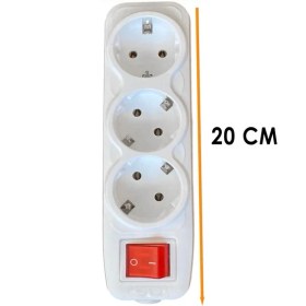 Resim Grup Priz 3'lü Anahtarlı Kablosuz Topraklı Başlık Klemensli Çoğaltma Üçlü Piriz 