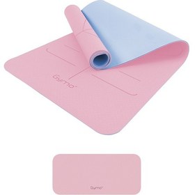 Resim Gymo Hizalamalı 6mm Tpe Yoga Matı Pilates Minderi Diz Dirsek Koruyucu Matlı Set Pembe Pembe 