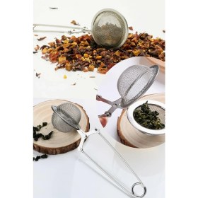 Resim Delixa Safestore Paslanmaz Çelik Un Kakao Pudra Şekeri Eleği Bitki Çayı Demleme Süzgeci Maşalı Çay Süzgeçi 