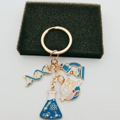 Resim Kimya Moleküler Mikroskop Anahtarlık - El Yapımı Çinko Alaşımlı Bilim Temalı Aksesuar, Mikroskop ve Laboratuvar Ekipmanı Süsleri ile, İdeal Öğrenci Hediyesi 