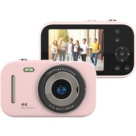 Resim Teltree Pembe Dijital Fotoğraf Makinesi 4k 48mp Çift Kameralı 16x Zoom 2.8" Ips Ekranlı Batarya İçeren Fotoğraf-video Çekimi 