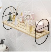 Resim Bino Bino Duvar Rafı Kitaplık Ahşap Salon Banyo Mutfak Rafı Izgaralı 
