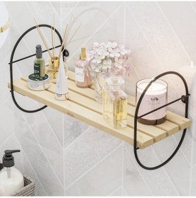 Resim Bino Bino Duvar Rafı Kitaplık Ahşap Salon Banyo Mutfak Rafı Izgaralı 