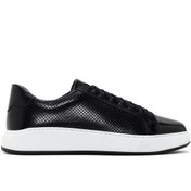 Resim Erkek Siyah Bağcıklı Kalın Tabanlı Deri Sneaker Derimod