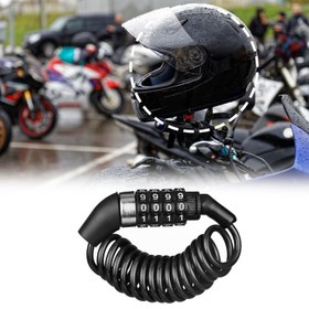 Resim Dayanıklı Bisiklet Kask Kilidi - Sırt Çantaları ve Bisikletler için Çok Fonksiyonlu Kombinasyon Çelik Kablo Kilidi - Eşyalarınızı Kolaylıkla Güvence Altına Alın 