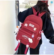 Resim Tianchishop Beyaz 5 Parça Düz Renk Sırt Çantası Seti Büyük Kapasiteli Çift Omuz Çanta Günlük Okul Çantası Beyaz 