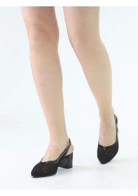 Resim Assortie Assortıe Fileli Arkası Açık Tokalı Topuklu Ayakkabı TEN RUGAN 