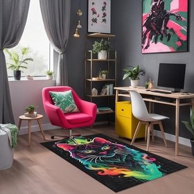 Resim Caty Kadife Oyuncu Odası Halısı Kaymaz Pamuk Tabanlı Yıkanabilir Antibakteriyel Gamer, Gaming Halısı 200x300 