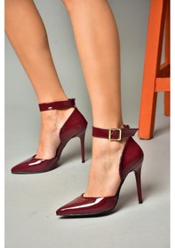 Resim Fox Shoes K654073308 Bordo Rugan İnce Topuklu Kadın Ayakkabı Bordo 
