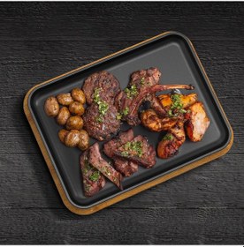 Resim Lava Döküm Dikdörtgen Servis Tabağı Ölçü 34x25cm. 