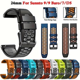 Resim 24mm Silikon Kayış Suunto D5/7 Bileklik için Suunto 9/9 Baro/Spartan Sport/Bilek Hr Baro Akıllı Saat Kayışı Spor Yedek Kayış Rahat ve Dayanıklı Erkek Moda Kayışı 