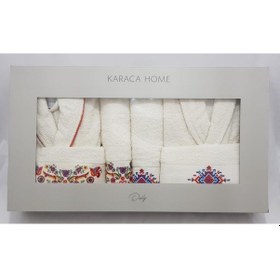 Resim Karaca Home Chipas Offwhite Nakışlı Aile Banyo Seti Çok Renkli 