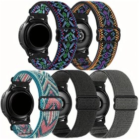Resim Gaojunshop01 5li Dalga Desenli 20mm Nylon Esnek Akıllı Saat Kayışı 3pro 4 5pro Uyumlu 