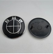 Resim 74mm 82mm Araba Ön Kaput Emblem Kaput Rozeti Arka Bagaj Logosu Bmw E46 E39 Full Black 82mm 2pcs 1 Piece Set 