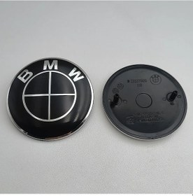 Resim 74mm 82mm Araba Ön Kaput Emblem Kaput Rozeti Arka Bagaj Logosu Bmw E46 E39 Full Black 82mm 2pcs 1 Piece Set 