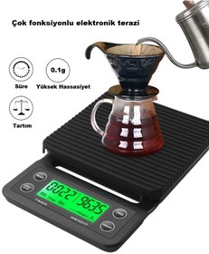 Resim HUBBYCHEF Kahve Demleme Seti Dripper Kahve Terazisi 3 kg 0.1 gr 