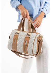 Resim Just Polo Kadın Günlük Kullanıma Uygun Ayarlanabilir Askılı Büyük Boy Lüks El & Omuz Çantası Shoulder Bag Gri 