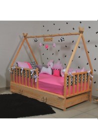 Resim Markaawm Markaawm Montessori Çocuk Yatak Yavrulu 90X190 Karyola Derya 