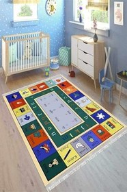Resim Cotton Şönil Kaymaz Tabanlı Yıkanabilir Antibakteriyel Dijital Baskı Çocuk Halısı, CK-10106A-CTN-80X150 