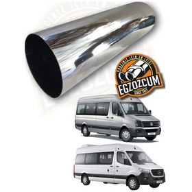 Resim 100 Mm. Fırtına Sesli Pazlanmaz Krom Egzoz Ucu Minibüs Crafter, Sprinter Uyumlu 