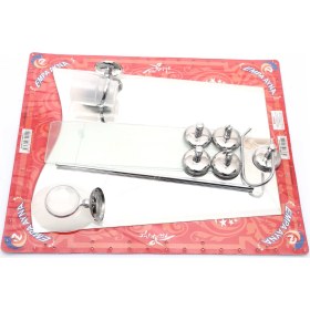Resim Empa Krom Banyo Ayna Seti Bayrak Modeli + Bornozluk 