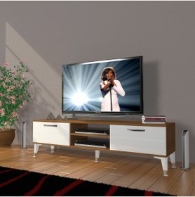 Resim Decoraktiv Eko 140 Mdf Dvd Silver Tv Ünitesi Tv Sehpası - Ceviz - Beyaz 