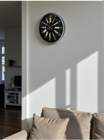 Resim Büro Ev Ofis Hediyesi İçin 36cm Gri Dekoratif Duvar Saati Diğer 