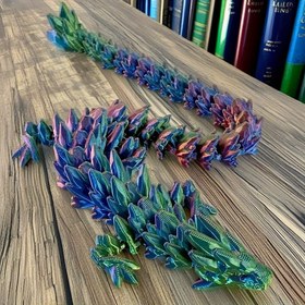 Resim Hareketli Eklemli Yapay Evcil Tüngür, Hinge Taş Tasarımı, Lazer Gradyan Kaplama, PLA Plastik El Sanatları, Ev veya Ofis Dekoru İçin Benzersiz Hediye (1 adet) 