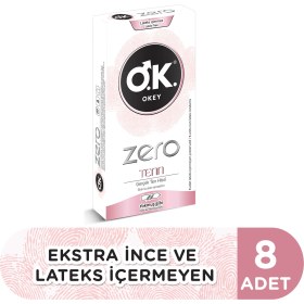 Resim Okey Zero Tenn Ekstra İnce ve Lateks İçermeyen 8'li Prezervatif 