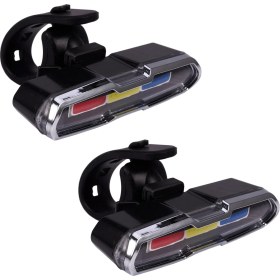 Resim 2x USB Şarj Edilebilir Ön Arka Bisiklet Işık Lityum LED Bisiklet Arka Lambası Bisiklet Kask Işık (Yurt Dışından) 