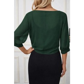 Resim Passense Kadın Fakir Kollu Önden Bağlamalı Kısa Şifon Bolero Ceket 
