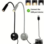 Resim LED Esnek Boyunlu Duvara Monte Okuma Lambası, 3 Renk Seçeneği ve Ayarlanabilir Işık ile Dokunmatik Anahtar, Masa Çalışma Lampı Yatak Başı İş ışığı Aydınlatması Minimalist Tasarım Sağlam Malzeme Premium İnceleme Gece Okuyucular Ev Ofisi 