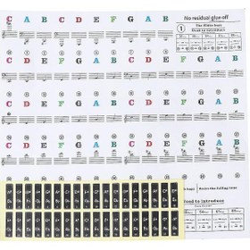 Resim Renkli Piyano Sticker 88 Tuşlu Piyano Klavye Sticker Anahtar Elektronik Organ Nota Çıkartmaları Çocuklar İçin 